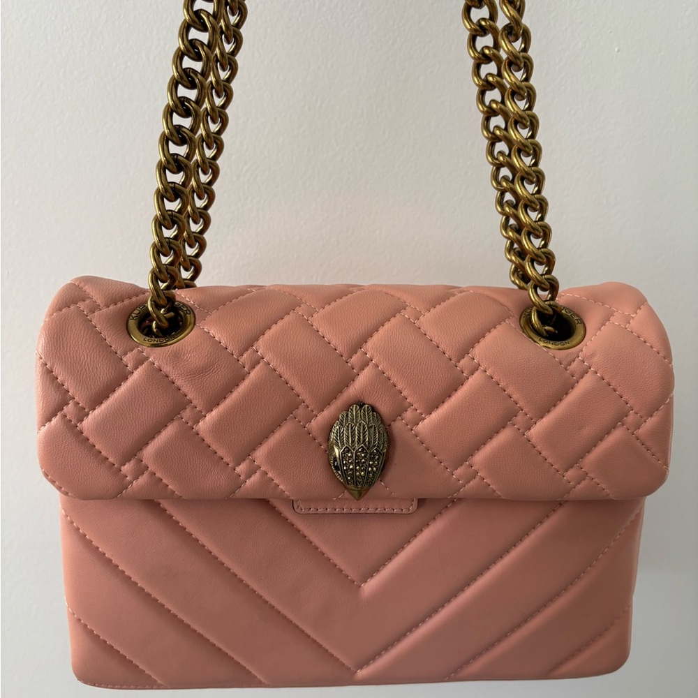 Kurt Geiger Blush Quilted Shoulder Bag with Gold Chain